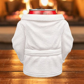 Bath robe beer or soda can holder