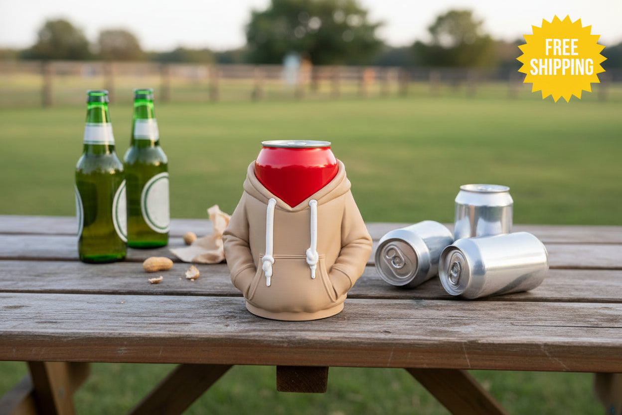 Hoodie beer or soda can holder